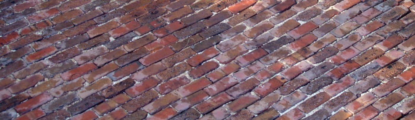 Close up of brick pavers.